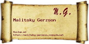 Malitsky Gerzson névjegykártya